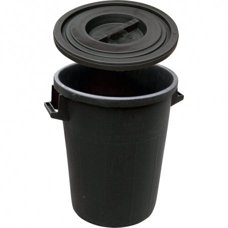 Kit zwarte huisvuilemmer 100 liter 53x63cm + cap Maiol