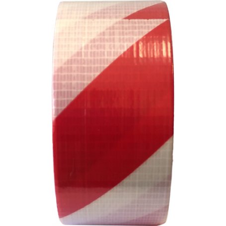 duct tape signalering Wit / rood 50mm x 33m Miarco