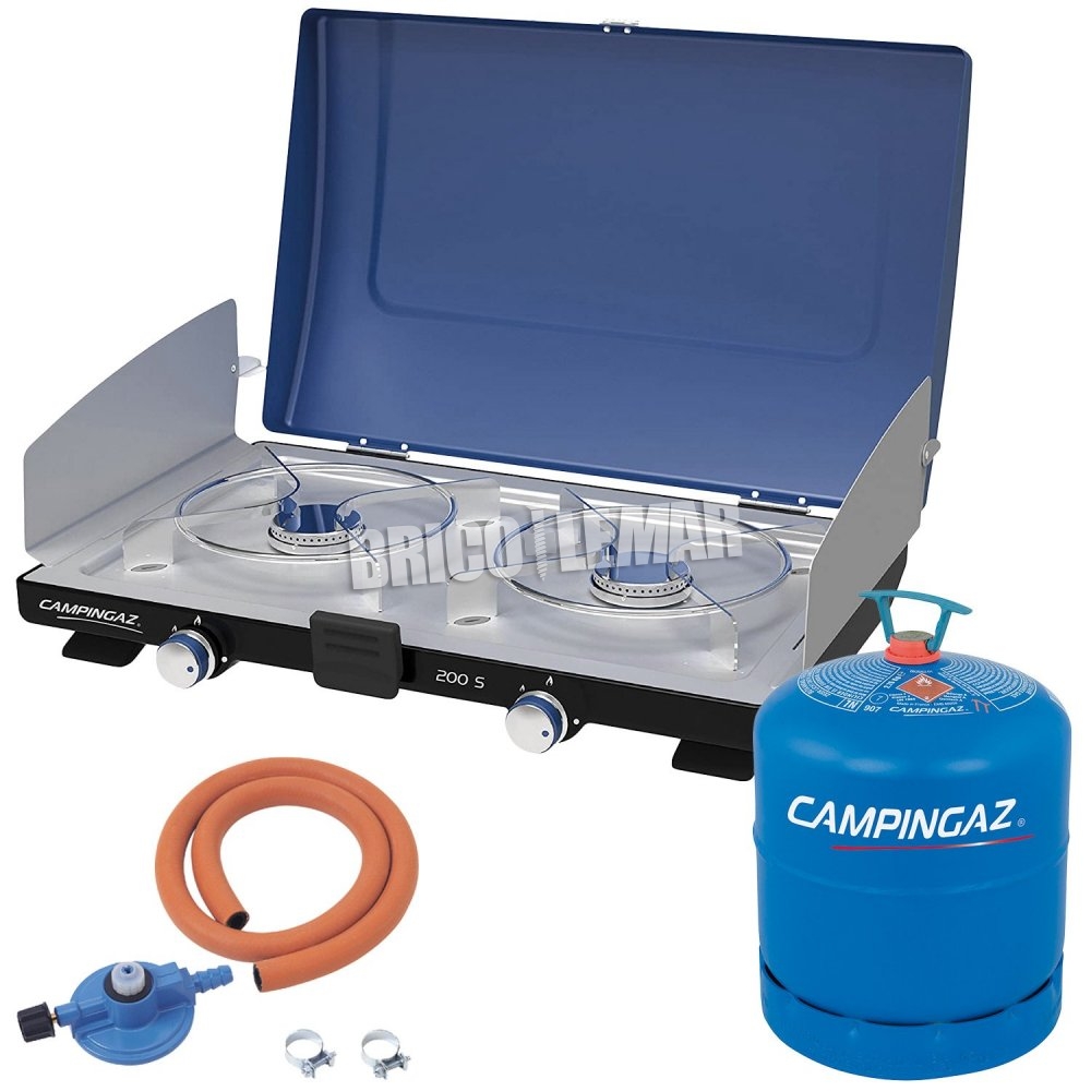 omvatten Aja steno ▷ Kopen Pak keuken Campingaz 200S + 2 pits fles R907 + kit gasregelaa...