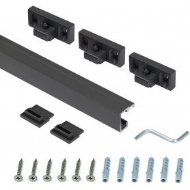 Profiel voor opknoping keukenaccessoires aluminium en zamak Titane 110cm antracietgrijs Emuca