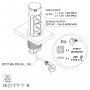Schuko strip 2 met 2 uitschuifbare USB inbouw metaalgrijs Emuca