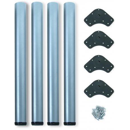 Set van 4 poten voor tabel Ø60mm 830-850mm verstelbare steel metallic Emuca