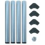 Set van 4 poten voor tabel Ø60mm 830-850mm verstelbare steel metallic Emuca
