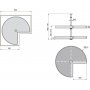 Spel trays swivel keukenkast 900mm module 270 kunststof en aluminium wit Emuca