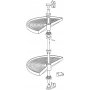 Spel swivel keukenkast trays 180 800mm witte plastic module Emuca