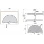 Spel swivel keukenkast trays 180 900mm witte plastic module Emuca