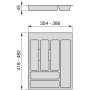 Cubertero voor keukenla 450mm grijs plastic universele module Emuca