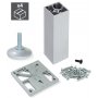 Kit 4 voor meubels verstelbare pootjes plein 150-160mm geanodiseerd mat aluminium Emuca