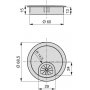 Lot 8 tule caps Ø60mm Circular Inbouw verchroomd zamak Emuca