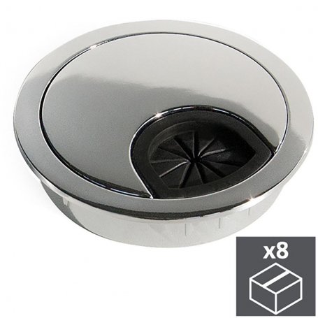 Lot 8 tule caps Ø60mm Circular Inbouw verchroomd zamak Emuca