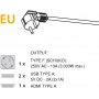 Tabel 2 Multi USB 1 HDMI + 1 EU-stekker 145x130mm staal en aluminium, Emuca