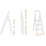 Aluminium 5 semiprofessionele laddersporten Proline DOMIN05 Plabell