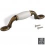 Lot 20 handgrepen voor meubels tussenasafstand 76mm zamak brons en keramiek Emuca