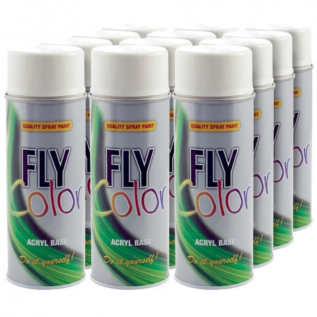 Vliegen spray verf RAL 9010 Kleur helderheid Wit 12 400ml blikjes