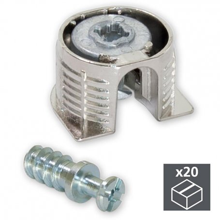 Veel 20 Bevestigingshaken schappen Fix Ø20mm 12,5 mm, 8 mm + Bouten Ø6 Emuca