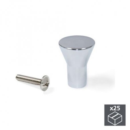 Lot 25 Tucson kabinetsknoppen Ø16mm verchroomde zamak Emuca
