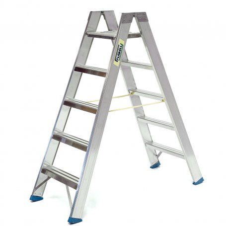 Dubbele trap klim met pla taf ORM PA 5 + 5 stappen Plabell