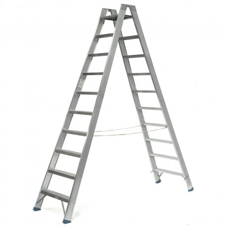 Dubbele trap klim met pla taf ORM PA 10 + 10 stappen Plabell
