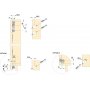 Tweevoudige stelsel voor twee schuifdeuren en vouwen opknoping hout bottom geleider geanodiseerd aluminium Emuca
