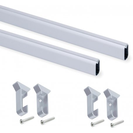 Closet bar kit 750mm Zijdemat geanodiseerd Emuca