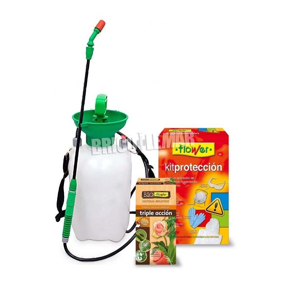 Succesvol Aanpassen Integratie ▷ Triple Action Kit ecologische insecticide Flower 100ml + 5L drukspuit met  speer + set bescherming | Bricolemar