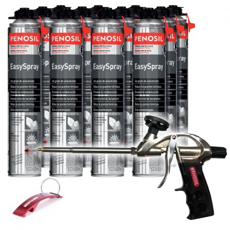 Kit 12 uitsteken 700ml blikken EasySpray foam applicator pistool GUN FOAM + C1 Penosil