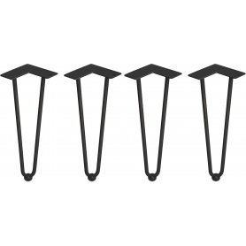 Game 2 fours Hairpin tafelhoogte 400mm staven zwart geschilderd Emuca