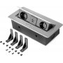 Lite stekkerdoos Atom desktop 2 stopcontacten + 1 USB EU 1 USB A + C 265x120mm metallic grijs Emuca