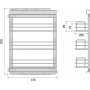 Uitneembare Suprastar trolley met zachtsluitende module 300 verchroomd staal Emuca