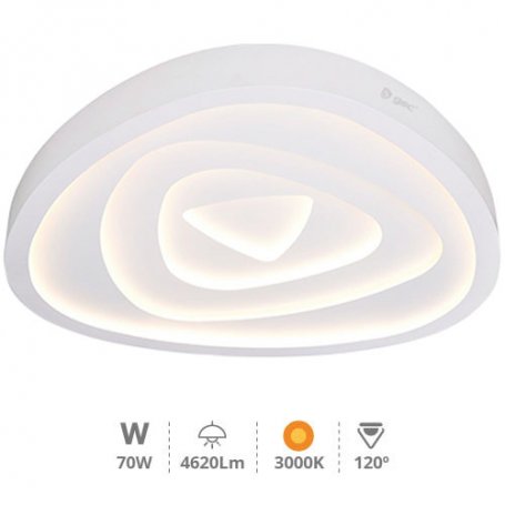 Teto teto LED 70W 3000K 4620Lm Rose Ø530x80mm GSC Evolução