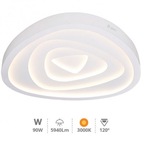 Teto teto LED 90W 3000K 5940Lm Rose Ø745x70mm GSC Evolução