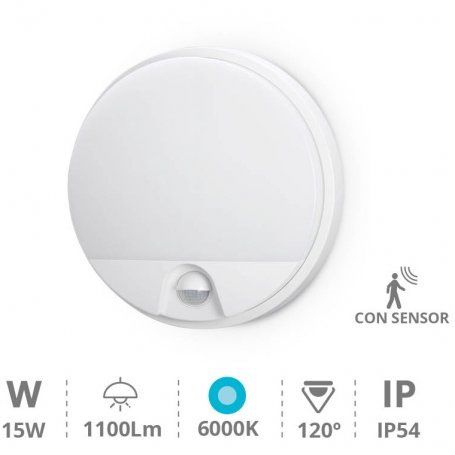 LED arandela sensor de Detian branco 6000K 15W 1200lm GSC Evolução