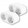 Pack 2 WiFi tomadas duplas inteligentes com medidor 110-240V consumo 16A Energeeks