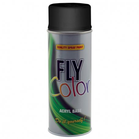 Fly tinta spray ral 9005 cetim preto (garrafa 400ml) motip