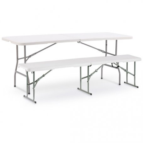 Conjunto de mesa dobrável dobrar banco 1820x740x745mmy polietileno 1830x430x250mm SGC Evolução