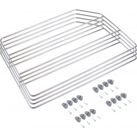 Conjunto de 4 divisores de cromo armários de aço e prateleiras Emuca