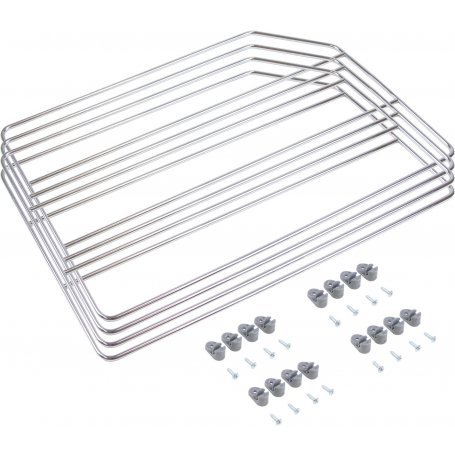 Conjunto de 4 divisores de cromo armários de aço e prateleiras Emuca