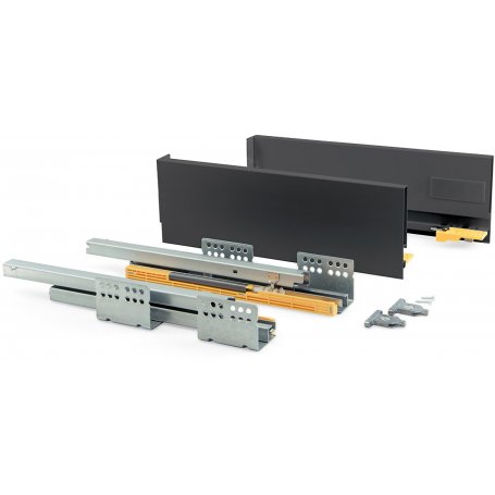 Kit Concept altura gaveta da cozinha profundidade 138 milímetros 350 milímetros cinza antracite aço perto leve Emuca