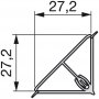 Topete acessórios de cozinha triangular 4.7m plástico cetim anodizado Emuca