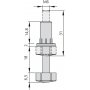 Suporte de mobiliário nivelador de base hexagonal M6 aço regulação 18 milímetros de plástico e 20 unidades Emuca