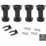 Kit de 10x4 nivelamento pés bases para mobiliário ajustável previamente montada 98-115mm plástico preto Emuca