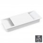 Lote 5 grommet mesa retangular 152x61mm plástico branco recesso Emuca