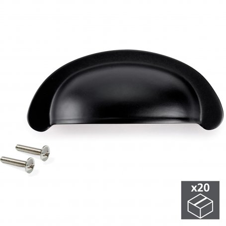 Lot 20 alças para 64 milímetros zamak preto mobiliário interaxis Emuca