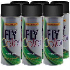 Fly tinta spray cor RAL 9005 preto brilhante 6 400ml latas Motip