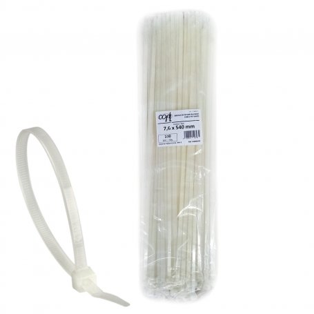 nylon branco flange dentada 100 540x7.6 unidades de sacos Kabra