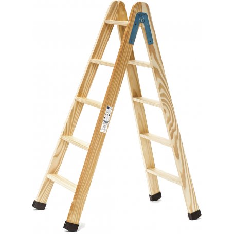 escada de madeira profissional pintor tesoura 5 + 5 etapas Plabell