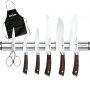Conjunto de 5 facas série cozinha tesoura Sakura 3 + 8 "+ 45 centímetros suporte magnético 3 Claveles