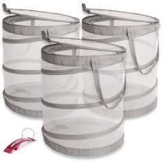Conjunto de 3 cestos dobráveis para roupa suja Cuncial