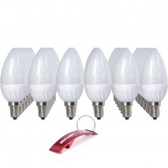 Lote de 36 lâmpadas de vela LED E14 4W 3000K Libertina GSC Evolution