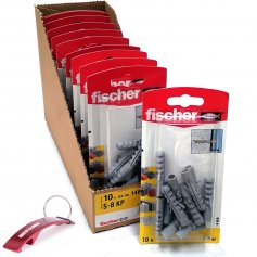 100 tampões Fischer s 8 milímetros - caixa 10 blisters 10 unidades